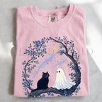The Cat and The Ghost T-Shirt - Blossom / S - T-Shirt