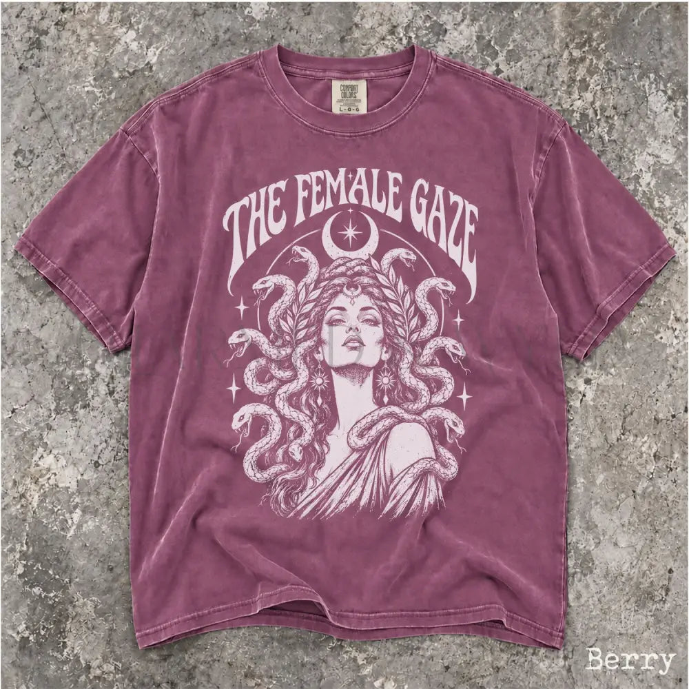 The Female Gaze Medusa Comfort Colors T-Shirt - Berry / S - T-Shirt