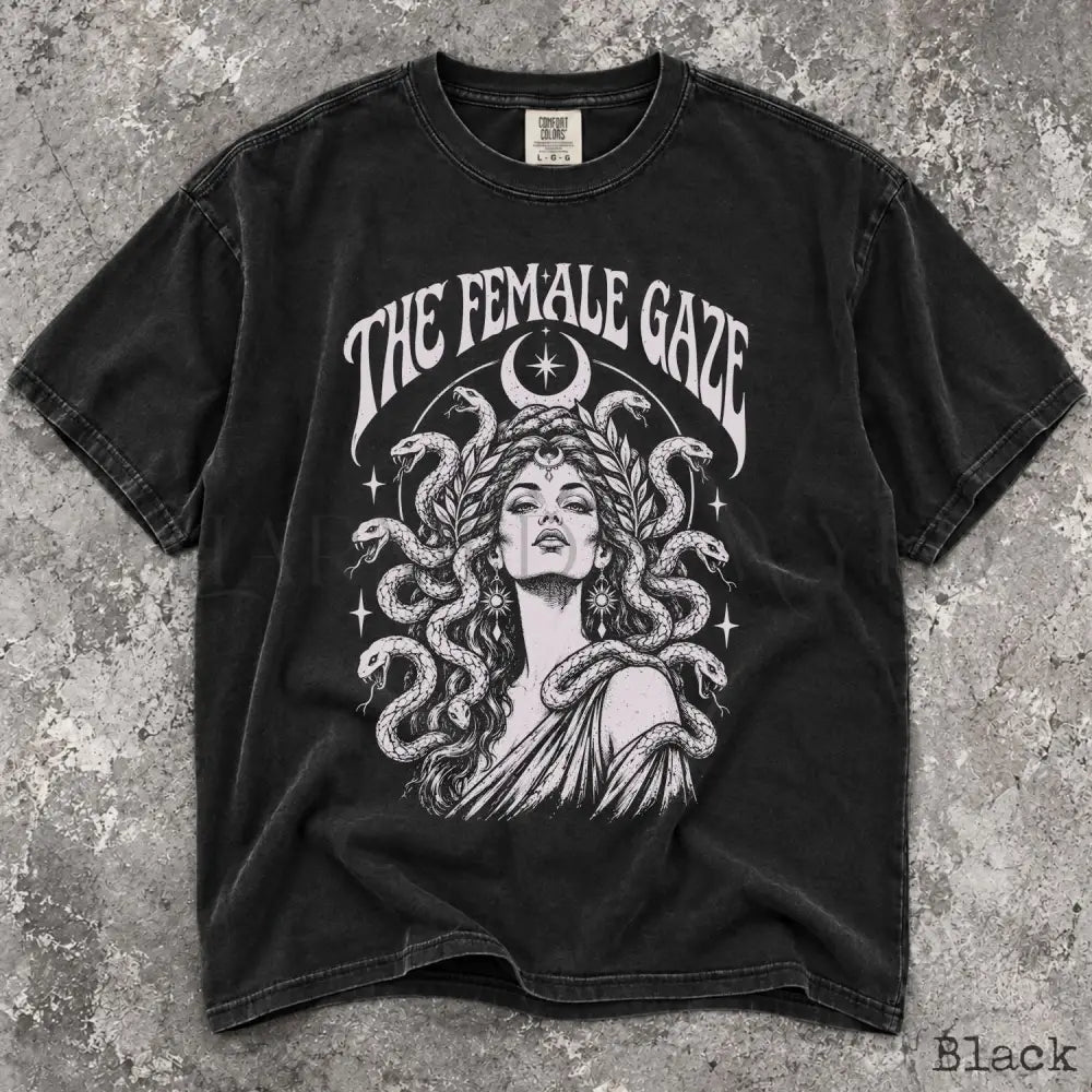 The Female Gaze Medusa Comfort Colors T-Shirt - Black / S - T-Shirt