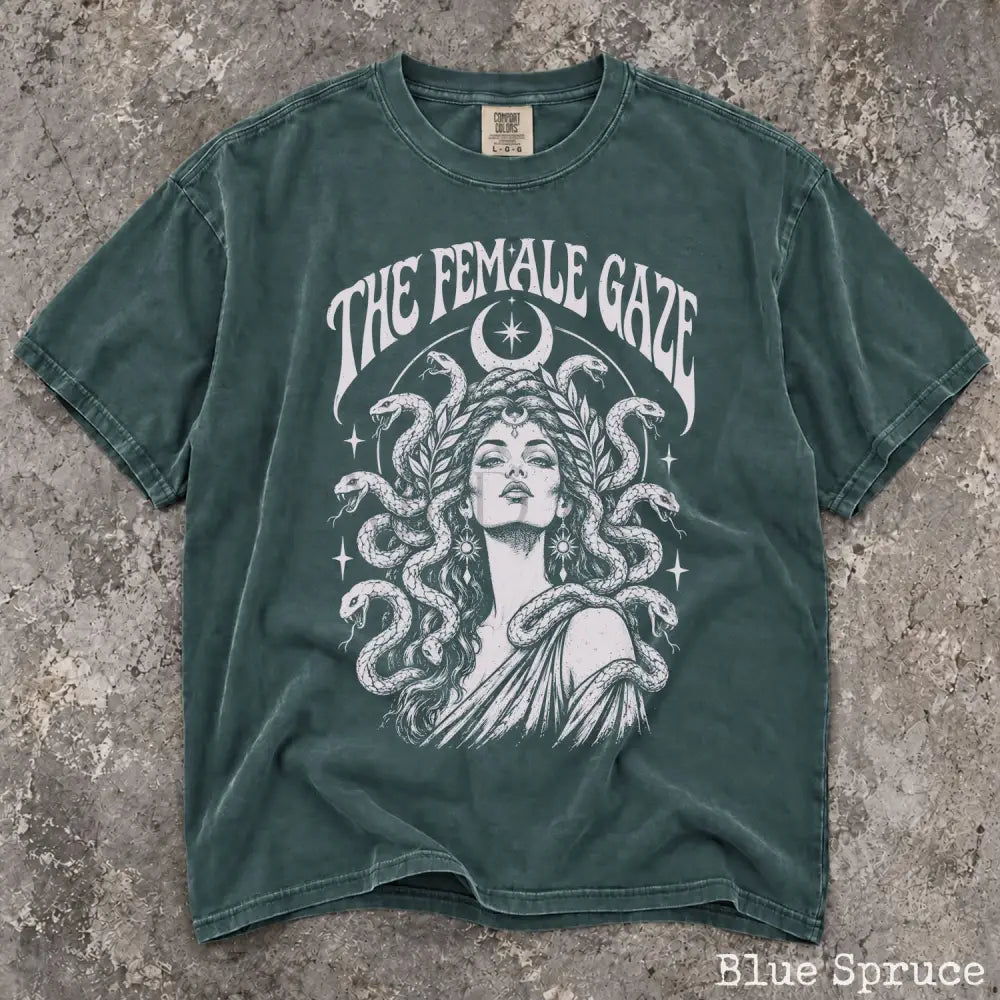 The Female Gaze Medusa Comfort Colors T-Shirt - Blue Spruce / S - T-Shirt