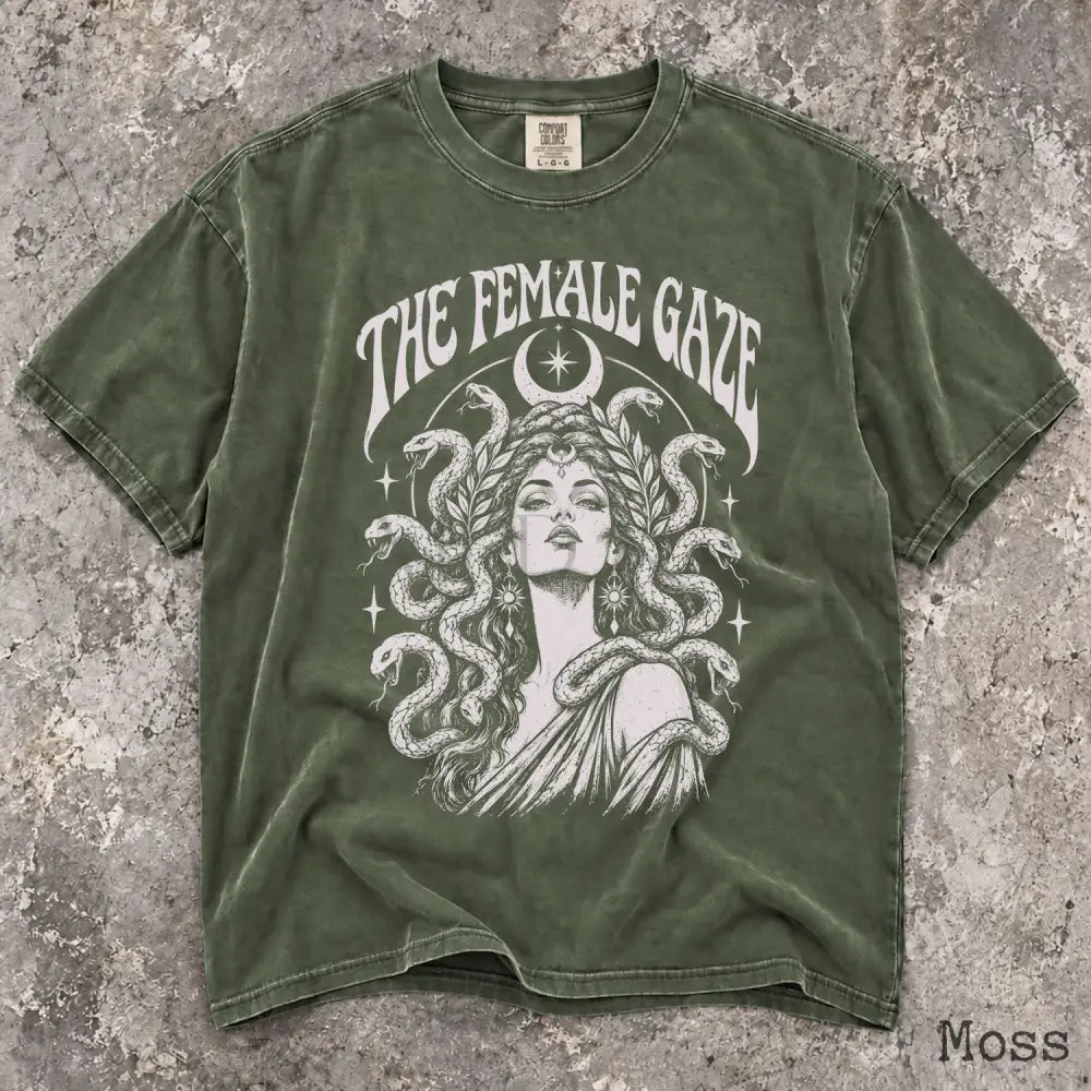 The Female Gaze Medusa Comfort Colors T-Shirt - Moss / S - T-Shirt