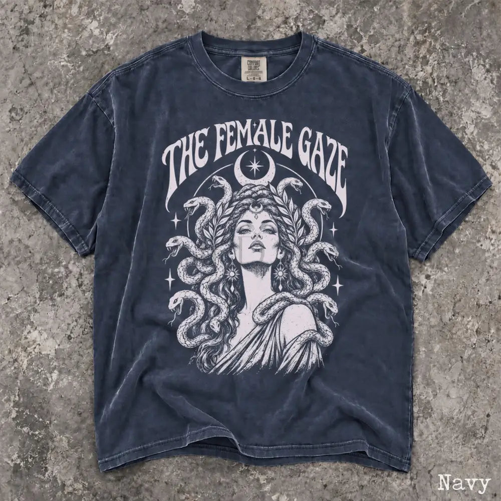 The Female Gaze Medusa Comfort Colors T-Shirt - Navy / S - T-Shirt