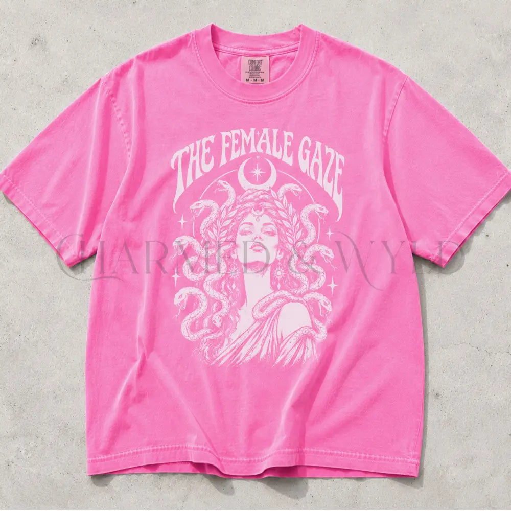The Female Gaze Medusa Comfort Colors T-Shirt - Neon Pink / S - T-Shirt