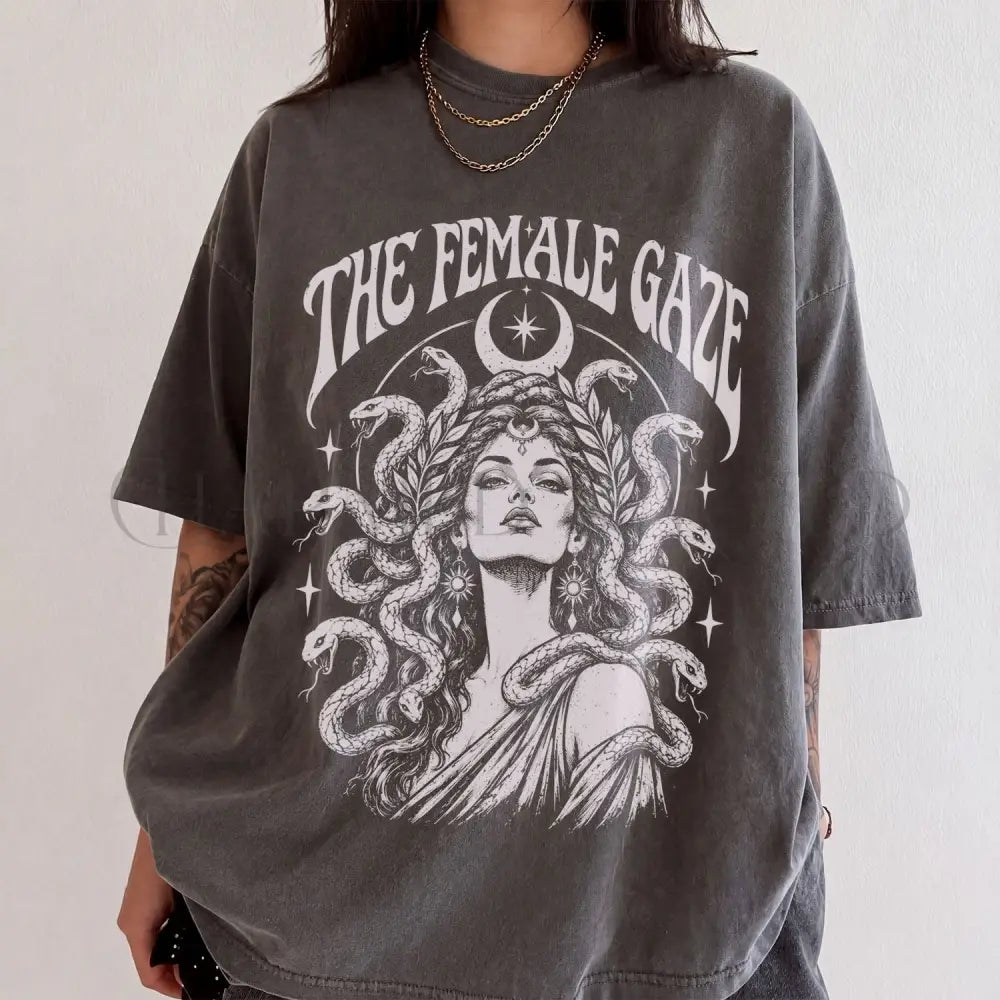 The Female Gaze Medusa Comfort Colors T-Shirt - Pepper / S - T-Shirt