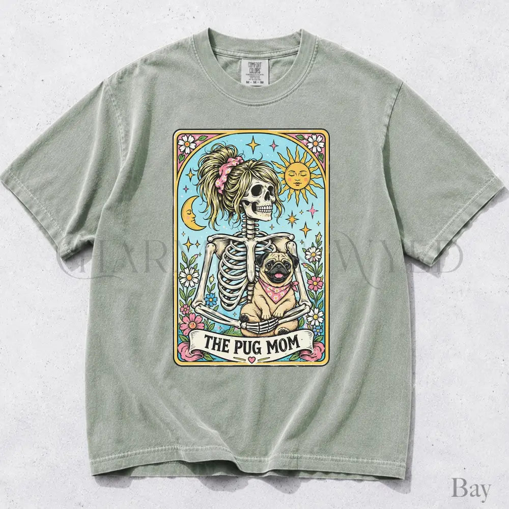 The Pug Mom Tarot Comfort Colors T-Shirt - Bay / S - T-Shirt