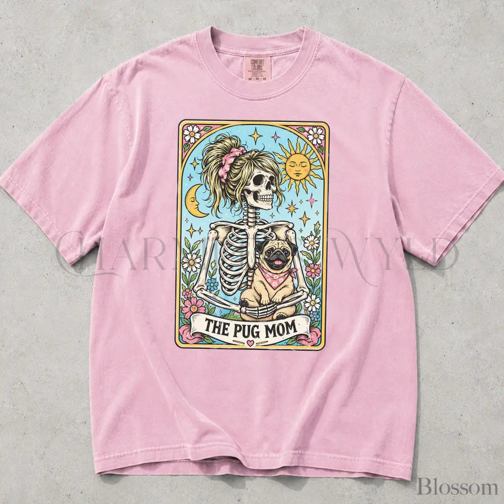 The Pug Mom Tarot Comfort Colors T-Shirt - Blossom / S - T-Shirt