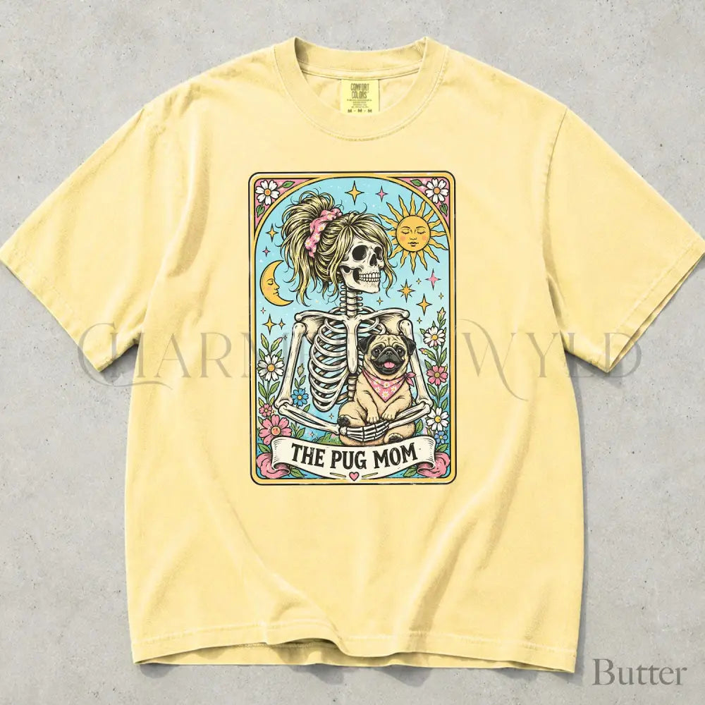 The Pug Mom Tarot Comfort Colors T-Shirt - Butter / S - T-Shirt