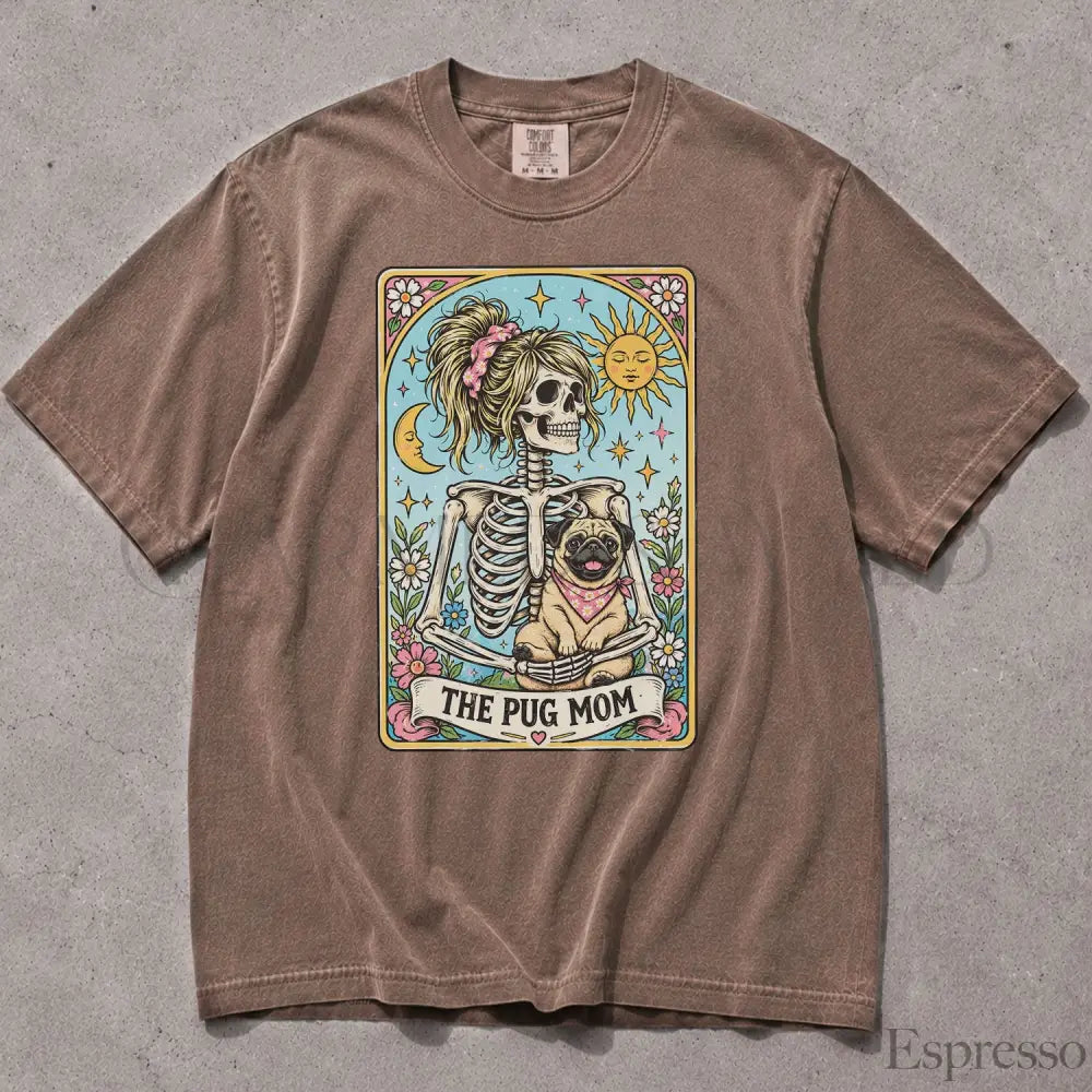 The Pug Mom Tarot Comfort Colors T-Shirt - Espresso / S - T-Shirt