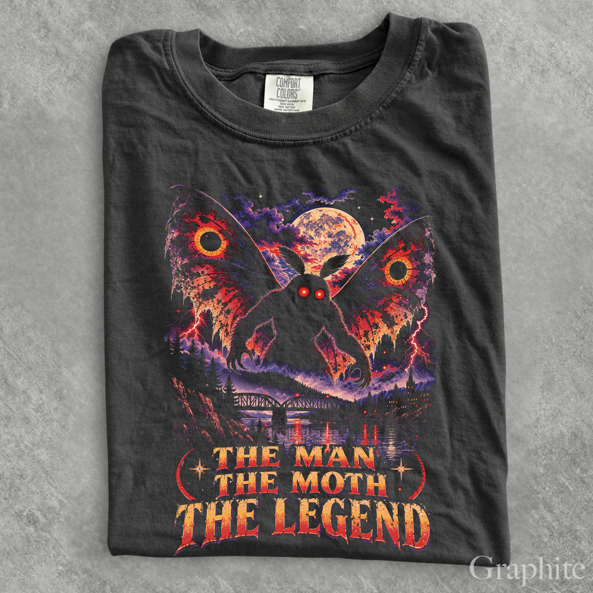The Man The Moth The Legend Mothman Comfort Colors T-Shirt