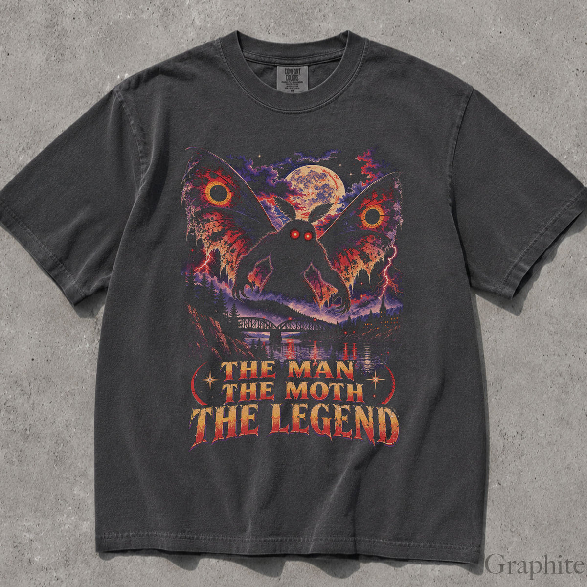 The Man The Moth The Legend Mothman Comfort Colors T-Shirt