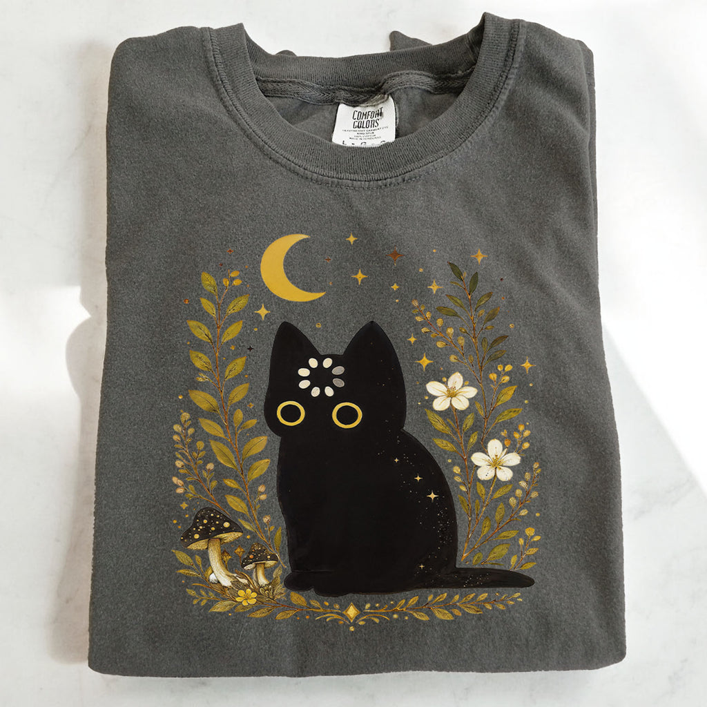 Black Cat Thinking T-Shirt