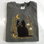 Black Cat Thinking T-Shirt