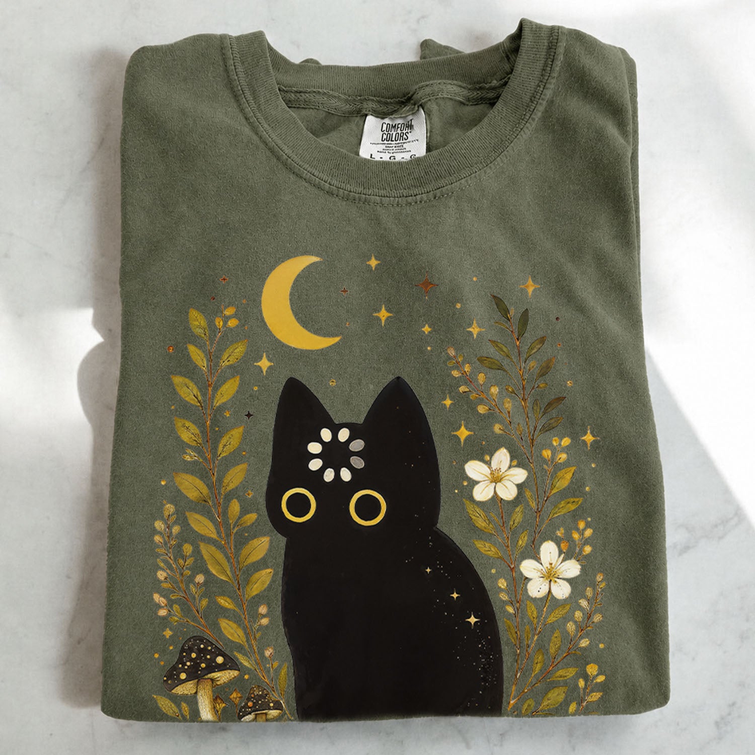 Black Cat Thinking T-Shirt