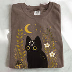 Black Cat Thinking T-Shirt