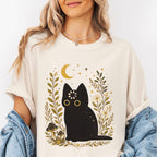 Black Cat Thinking T-Shirt