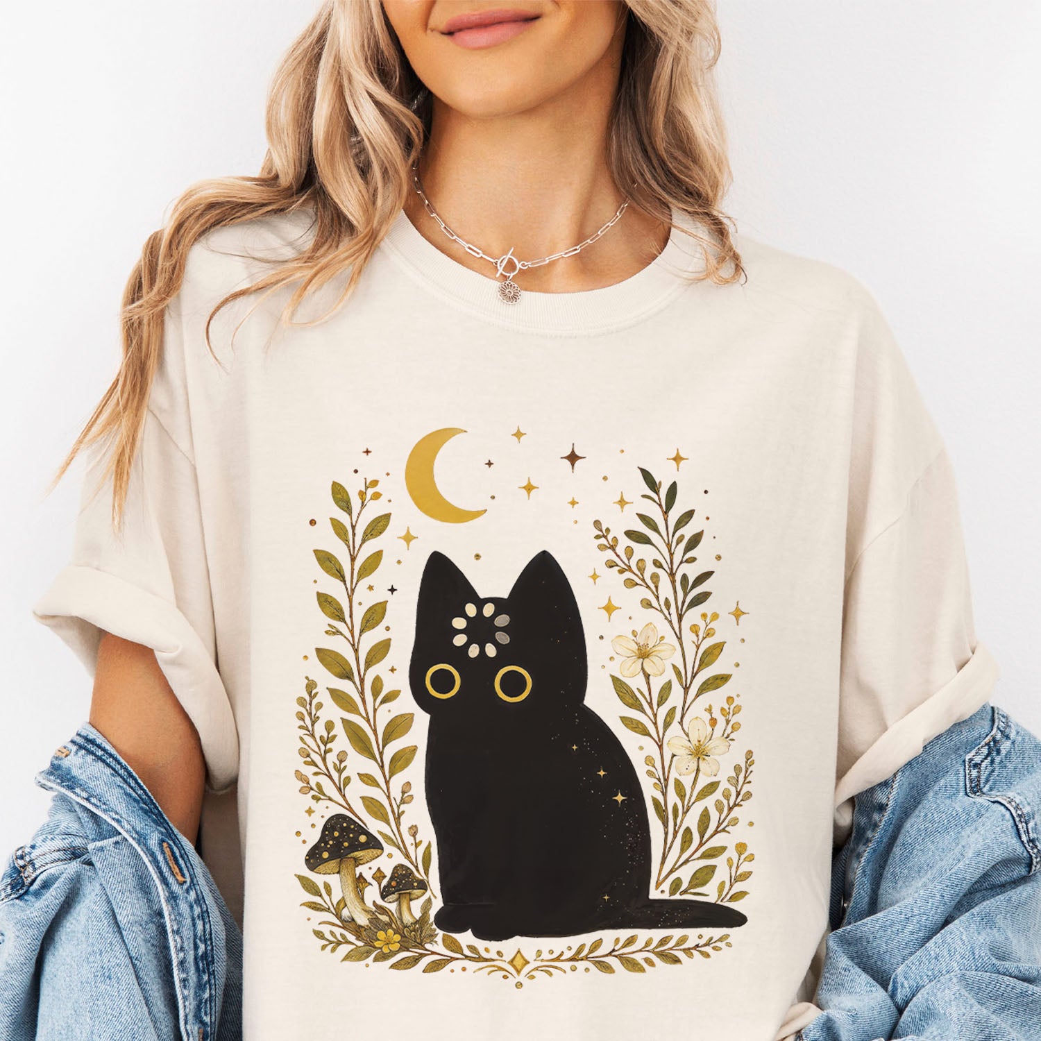 Black Cat Thinking T-Shirt