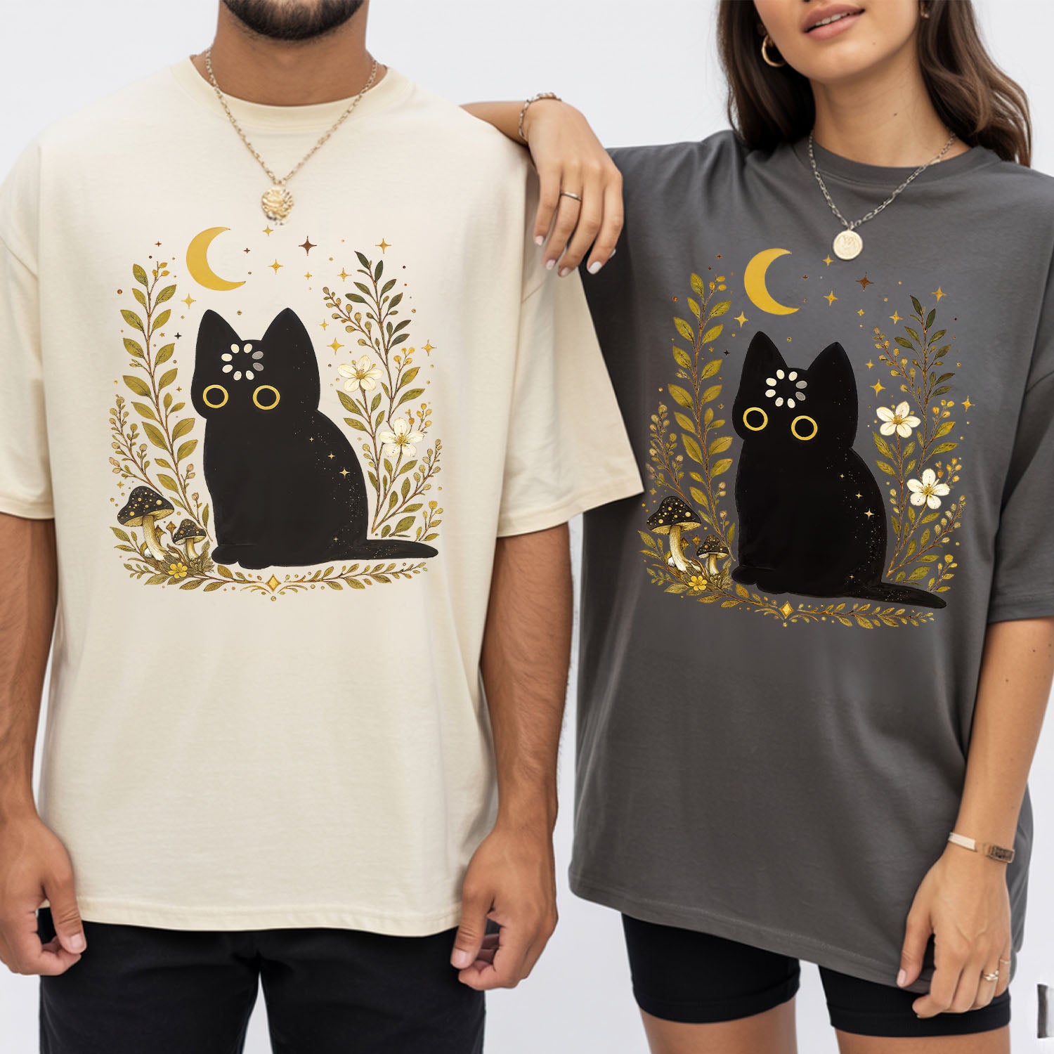 Black Cat Thinking T-Shirt