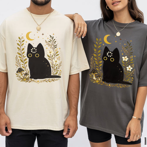 Black Cat Thinking T-Shirt