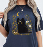 Black Cat Thinking T-Shirt