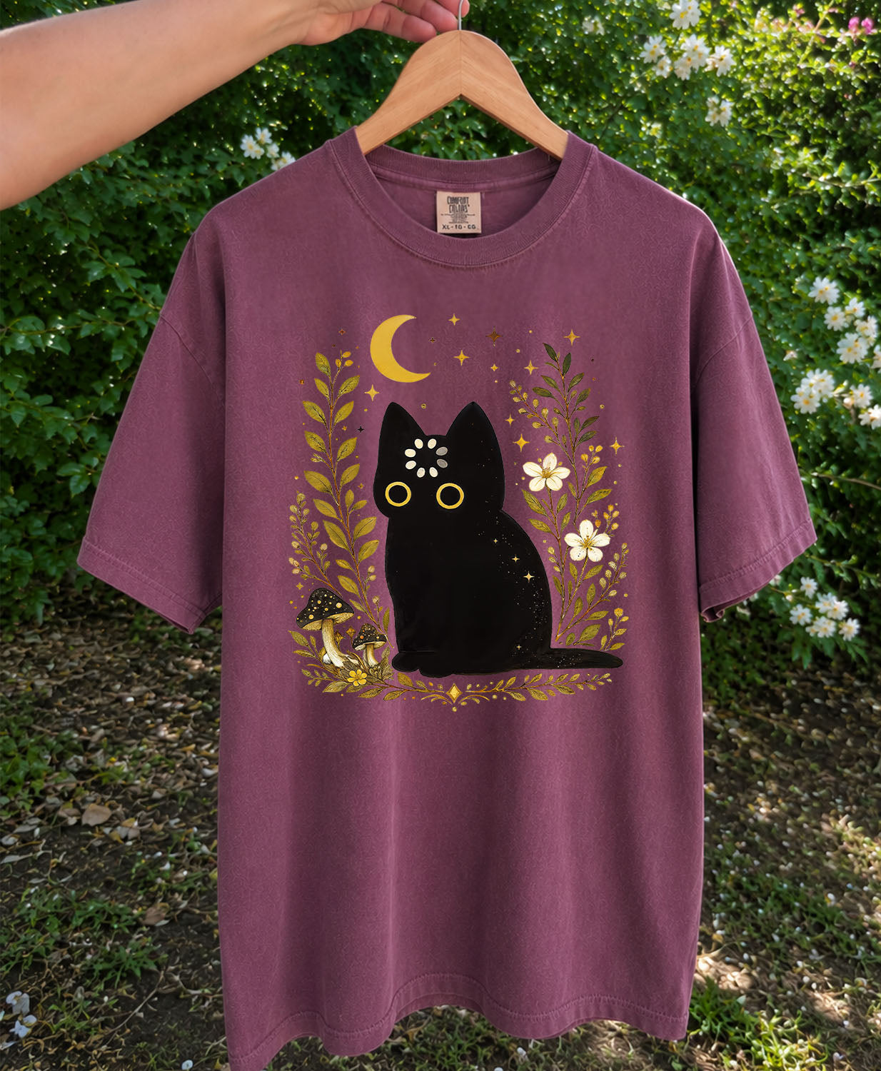 Black Cat Thinking T-Shirt
