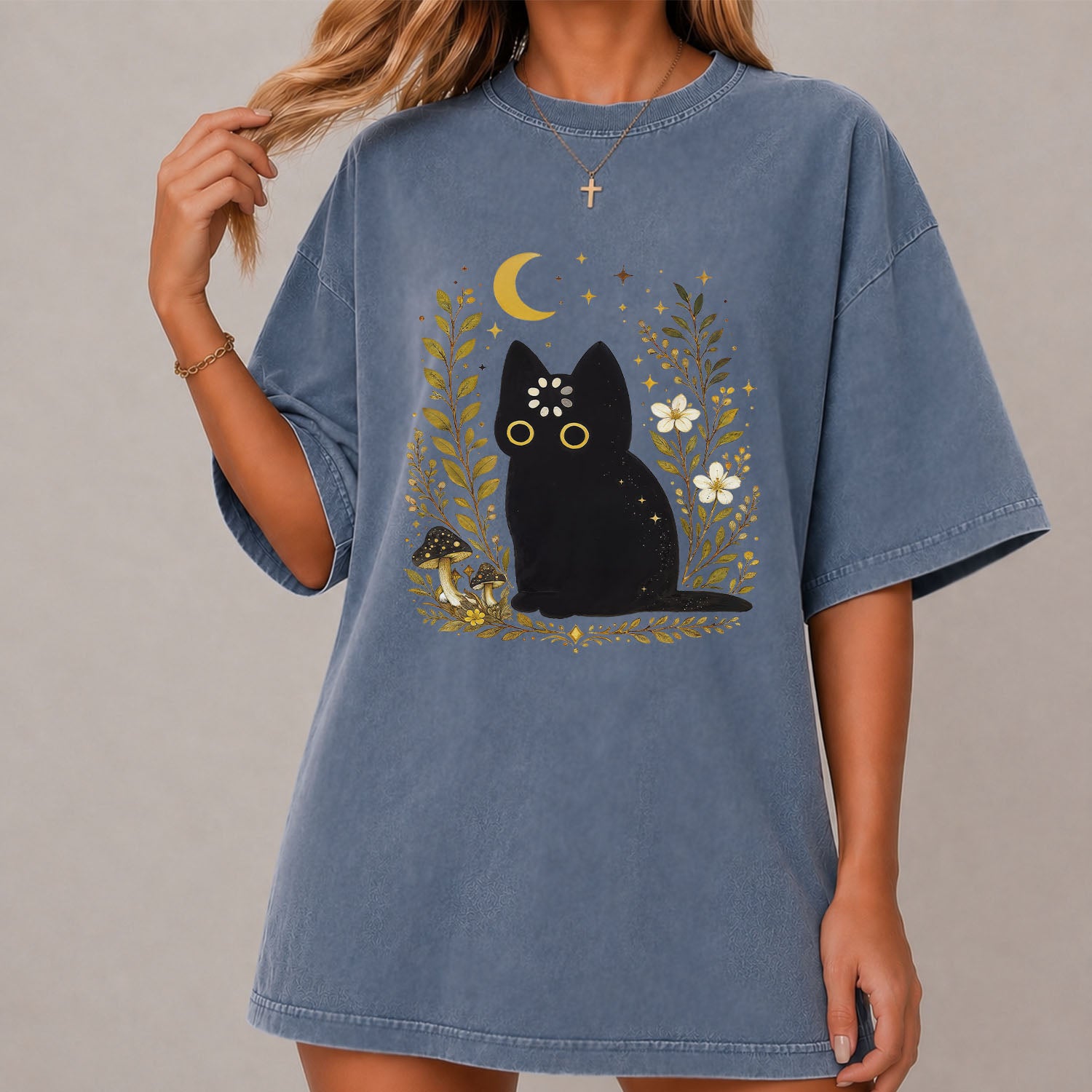 Black Cat Thinking T-Shirt