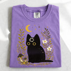 Black Cat Thinking T-Shirt