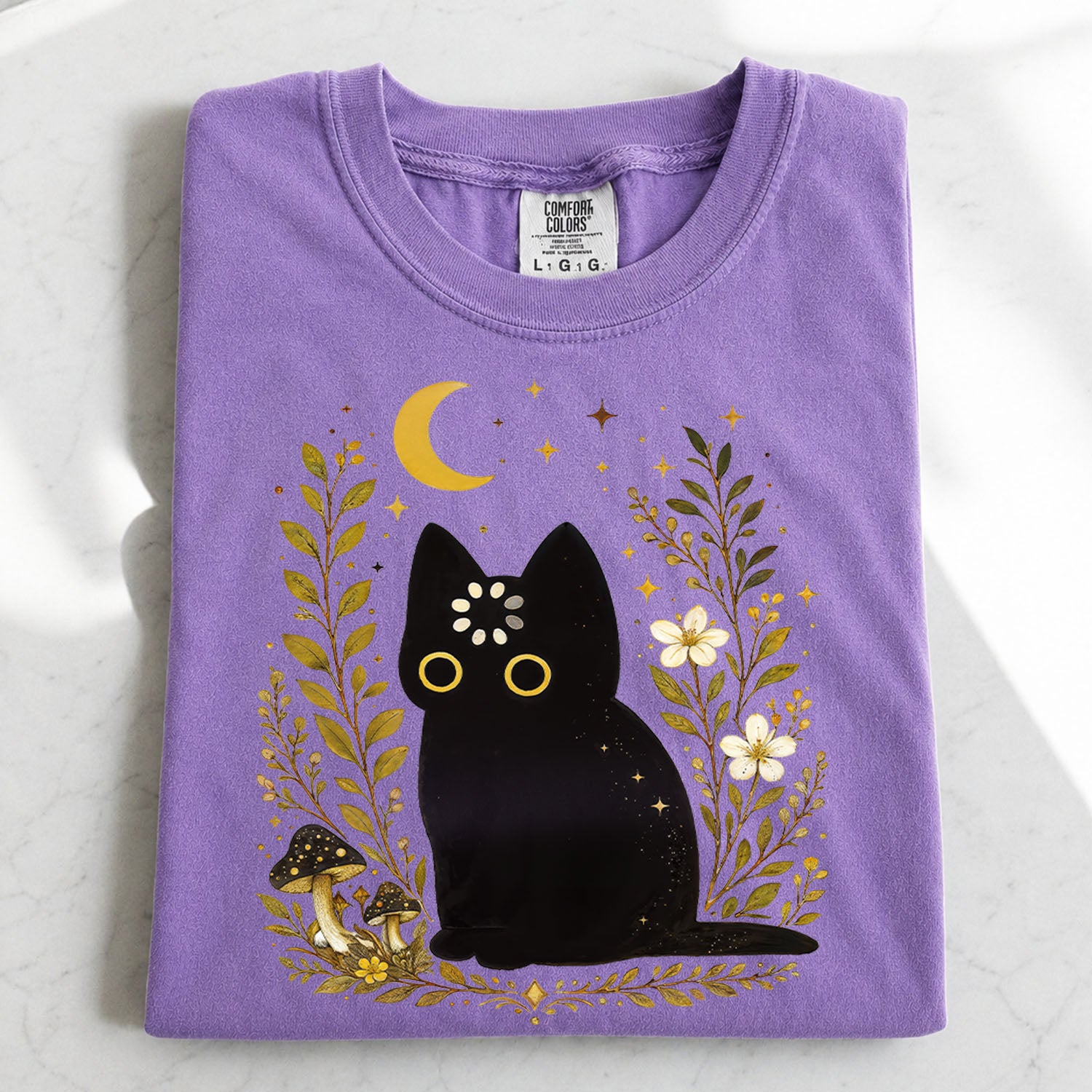 Black Cat Thinking T-Shirt