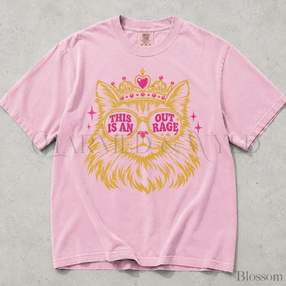 This Is An Outrage Cat Princess Comfort Colors T-Shirt - Blossom / S - T-Shirt