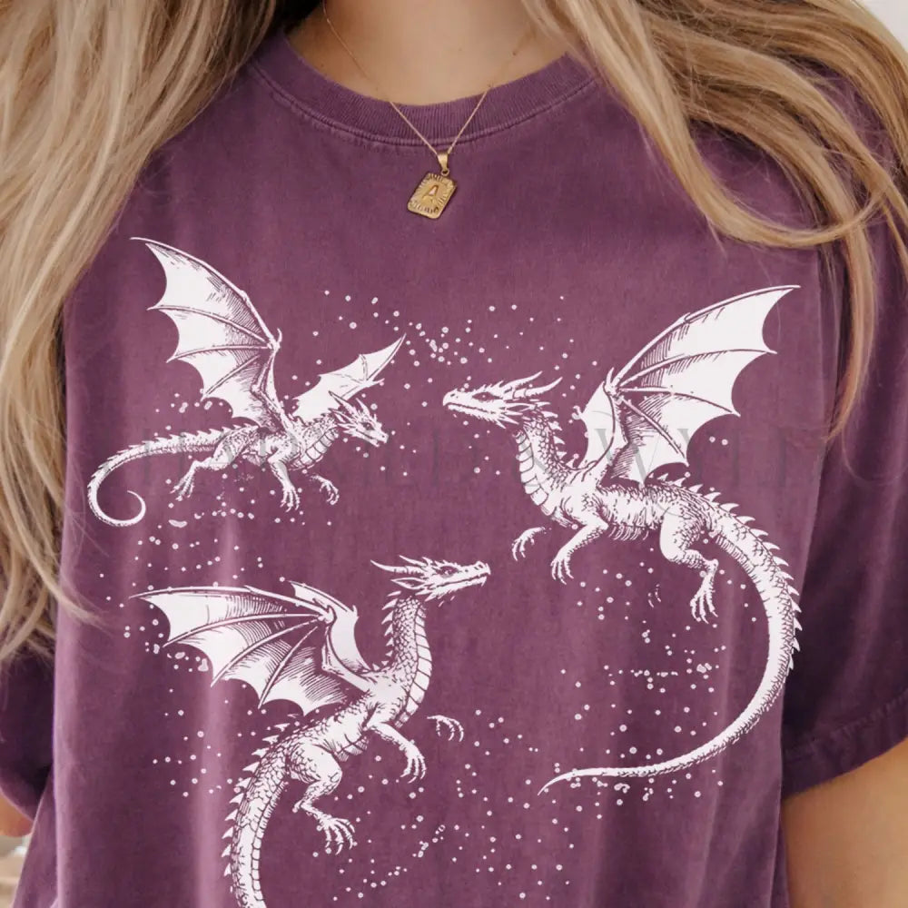 Three Dragons T-Shirt - Berry / S - T-Shirt