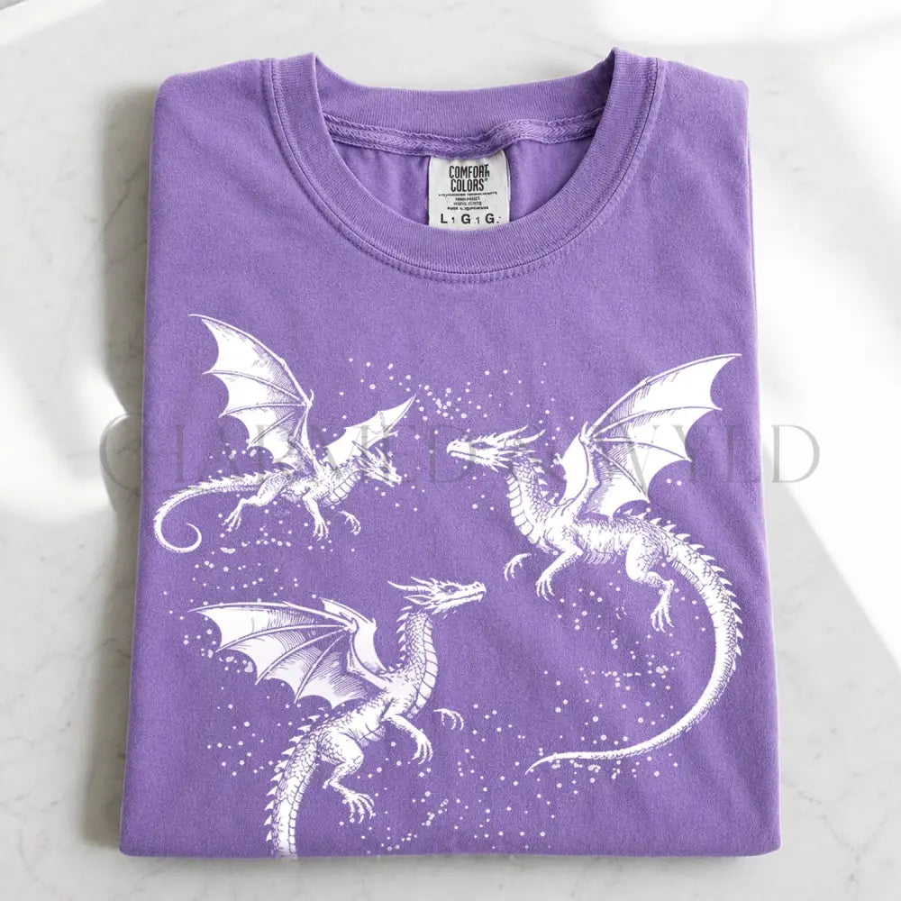 Three Dragons T-Shirt - Violet / S - T-Shirt