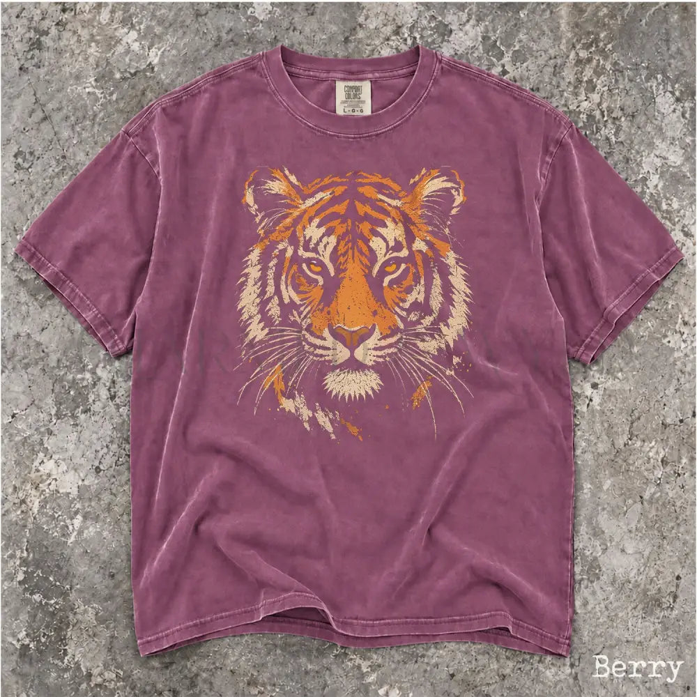 Tiger Comfort Colors T-Shirt - Berry / S - T-Shirt