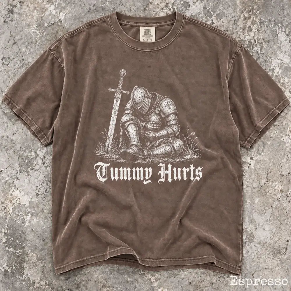Tummy Hurts Knight Comfort Colors T-Shirt - Espresso / S - T-Shirt