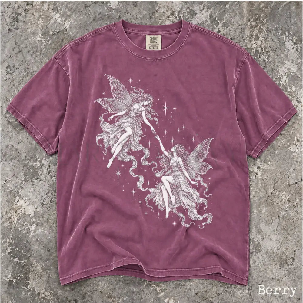 Two Fairies Comfort Colors T-Shirt - Berry / S - T-Shirt