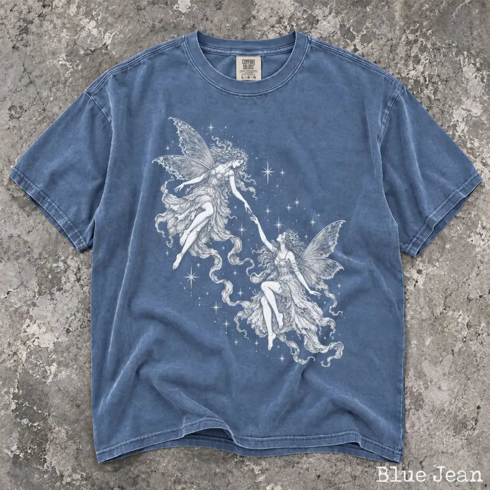 Two Fairies Comfort Colors T-Shirt - Blue Jean / S - T-Shirt