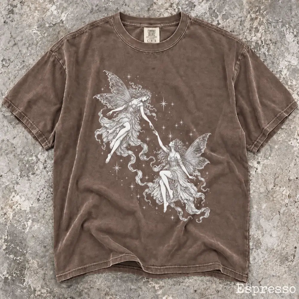 Two Fairies Comfort Colors T-Shirt - Espresso / S - T-Shirt