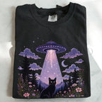 UFO Alien Abduction Cat T Shirt - T-Shirt