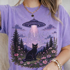 UFO Alien Abduction Cat T Shirt - T-Shirt
