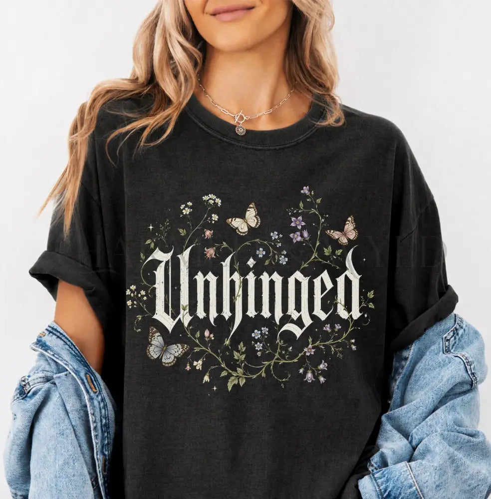 Unhinged Wildflower Graphic T-Shirt - Black / S - T-Shirt