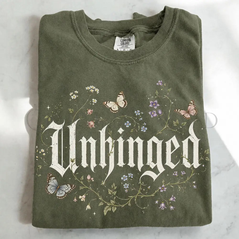 Unhinged Wildflower Graphic T-Shirt - Moss / S - T-Shirt