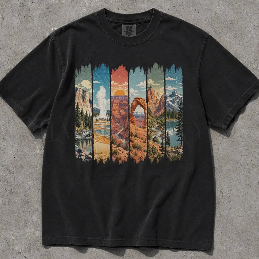 USA National Parks Comfort Colors T-Shirt - Black / S - T-Shirt