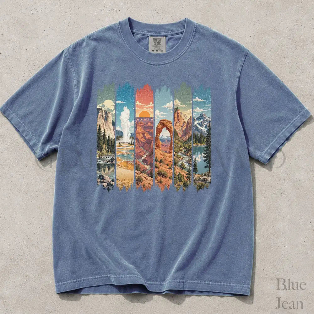 USA National Parks Comfort Colors T-Shirt - Blue Jean / S - T-Shirt