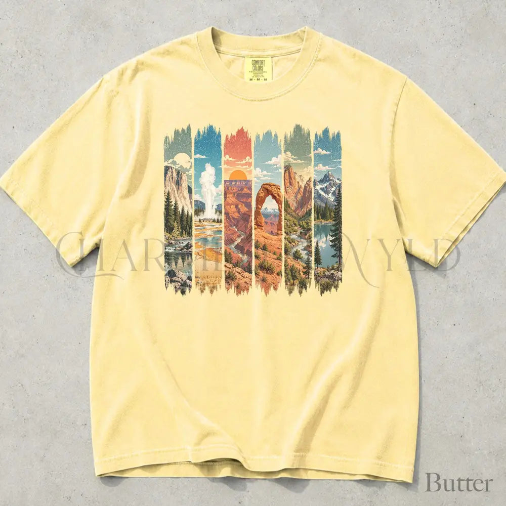 USA National Parks Comfort Colors T-Shirt - Butter / S - T-Shirt