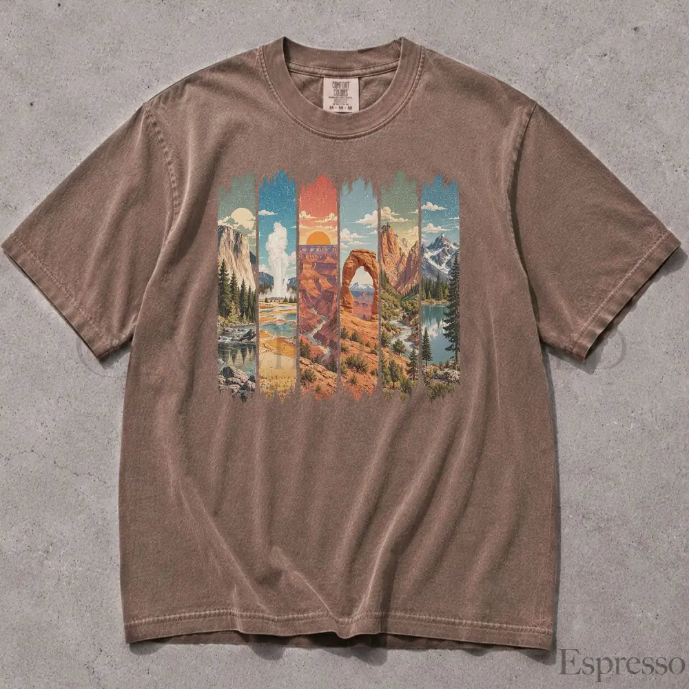 USA National Parks Comfort Colors T-Shirt - Espresso / S - T-Shirt