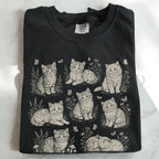 Vintage Cat Collage T-Shirt - Black / S - T-Shirt