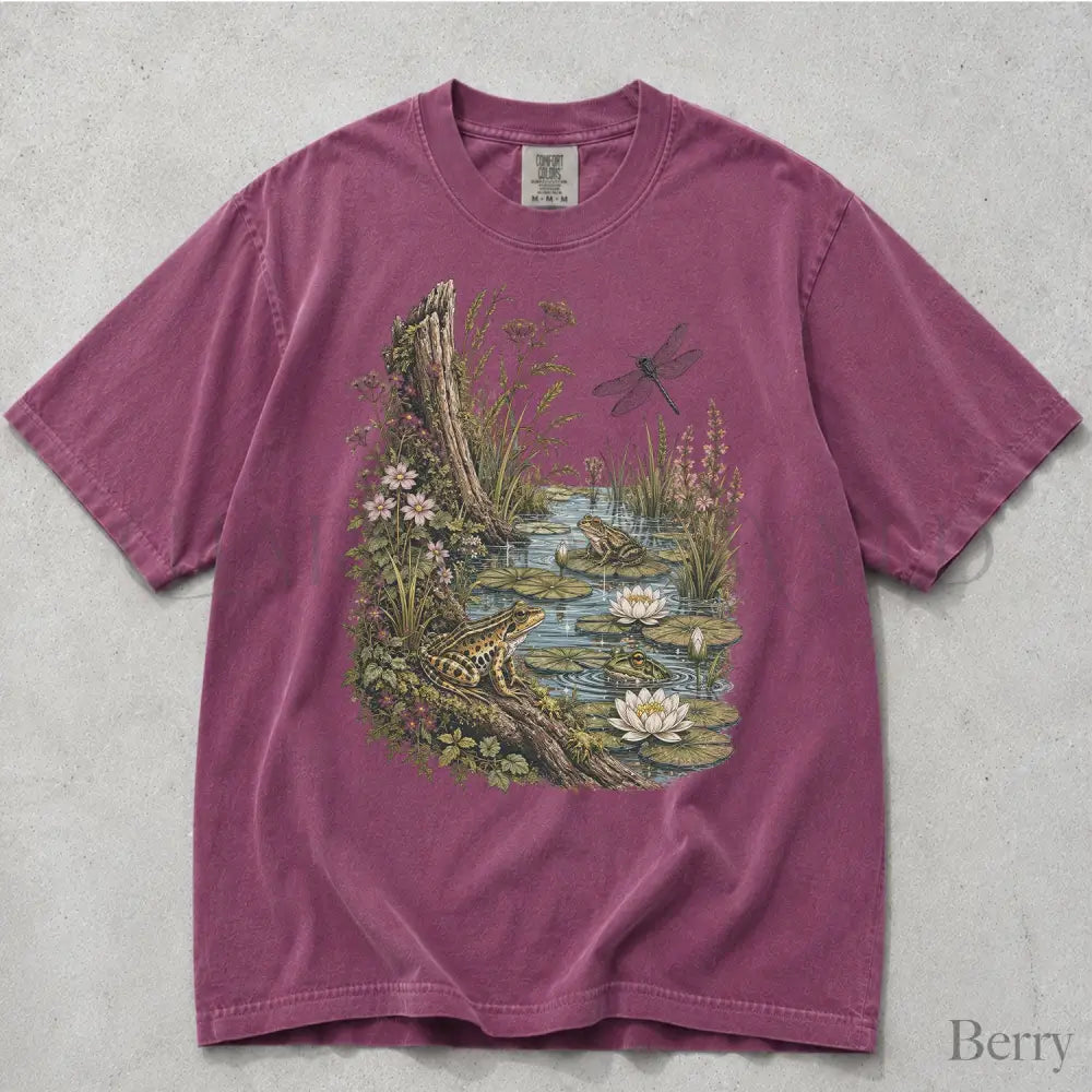 Vintage Frog Pond Comfort Colors T-Shirt - Berry / S - T-Shirt