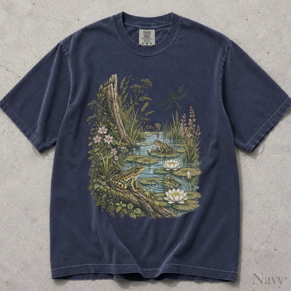 Vintage Frog Pond Comfort Colors T-Shirt - Navy / S - T-Shirt