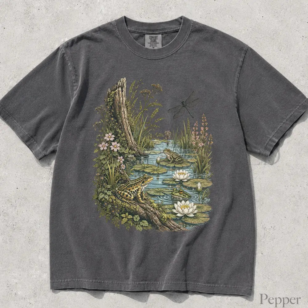 Vintage Frog Pond Comfort Colors T-Shirt - Pepper / S - T-Shirt
