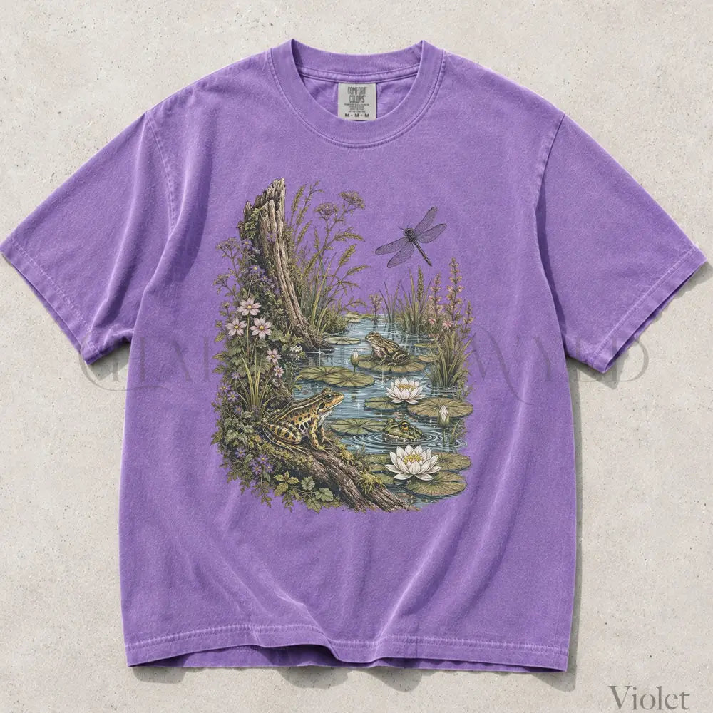 Vintage Frog Pond Comfort Colors T-Shirt - Violet / S - T-Shirt
