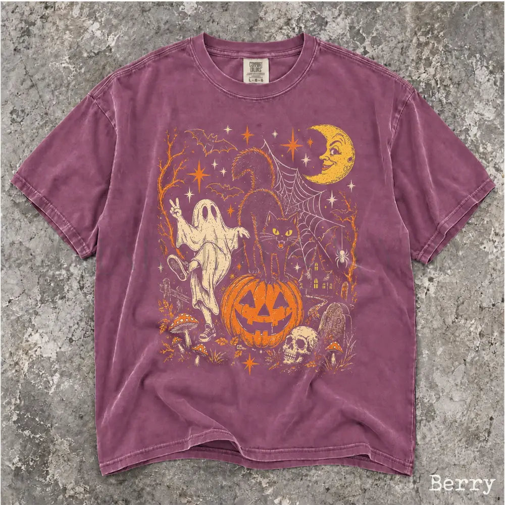 Vintage Halloween Retro Comfort Colors T-Shirt - Berry / S - T-Shirt