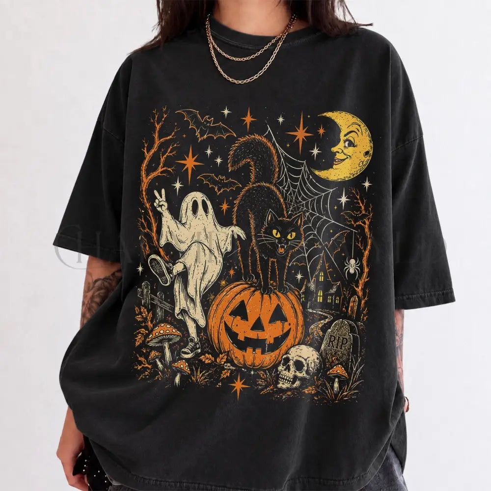 Vintage Halloween Retro Comfort Colors T-Shirt - Black / S - T-Shirt